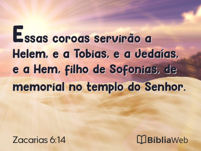 Zacarias 6:14 em imagem para compartilhar