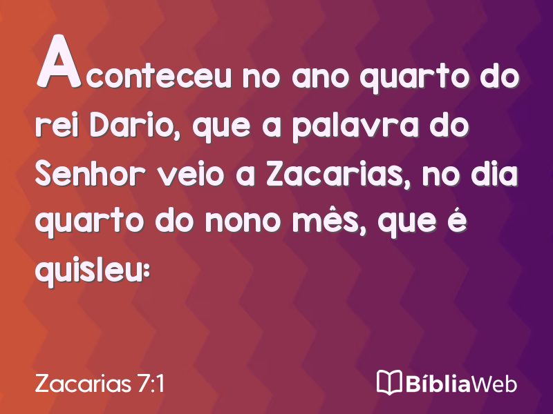 Zacarias 7:1 em imagem para compartilhar