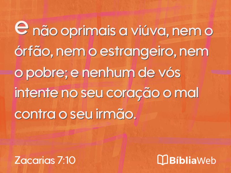 Zacarias 7:10 em imagem para compartilhar