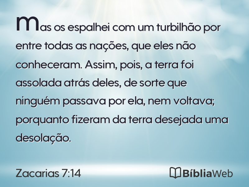 Zacarias 7:14 em imagem para compartilhar