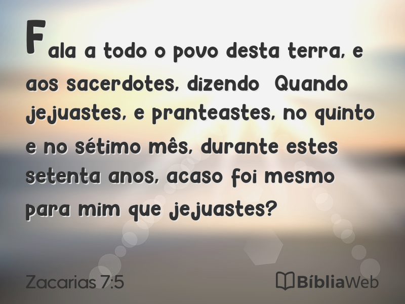 Zacarias 7:5 em imagem para compartilhar