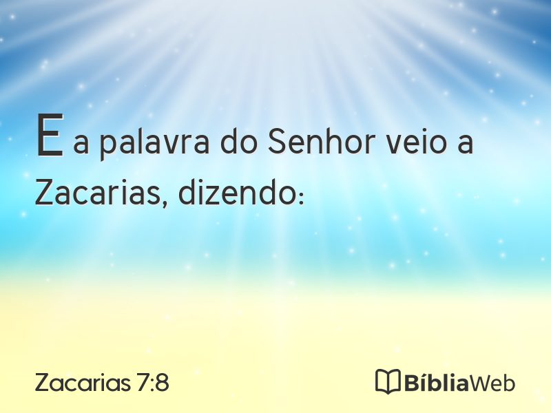 Zacarias 7:8 em imagem para compartilhar