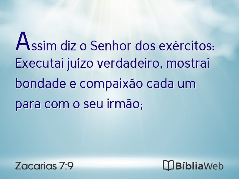 Zacarias 7:9 em imagem para compartilhar