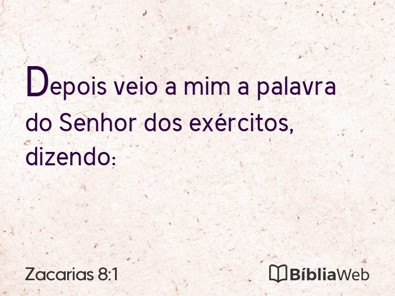 Zacarias 8:1 em imagem para compartilhar