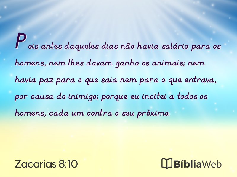 Zacarias 8:10 em imagem para compartilhar