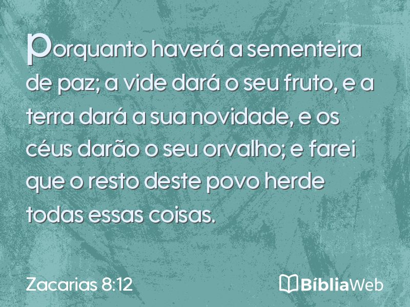 Zacarias 8:12 em imagem para compartilhar