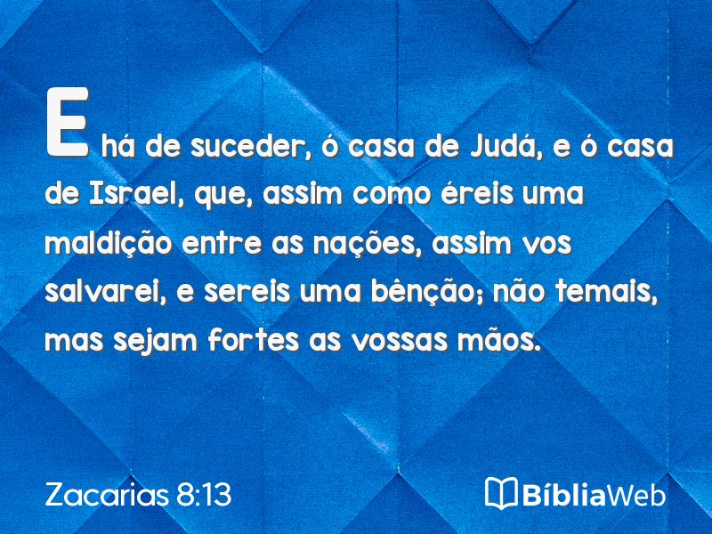 Zacarias 8:13 em imagem para compartilhar