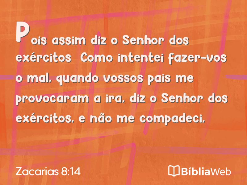 Zacarias 8:14 em imagem para compartilhar