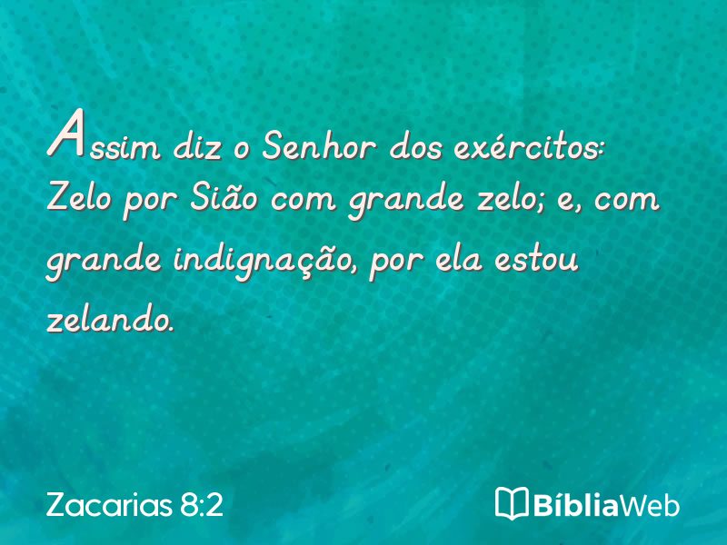 Zacarias 8:2 em imagem para compartilhar