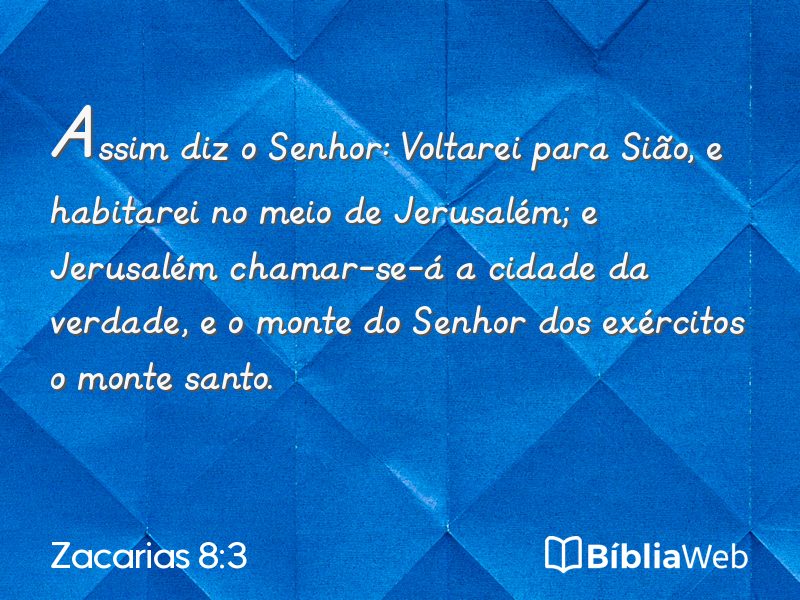 Zacarias 8:3 em imagem para compartilhar