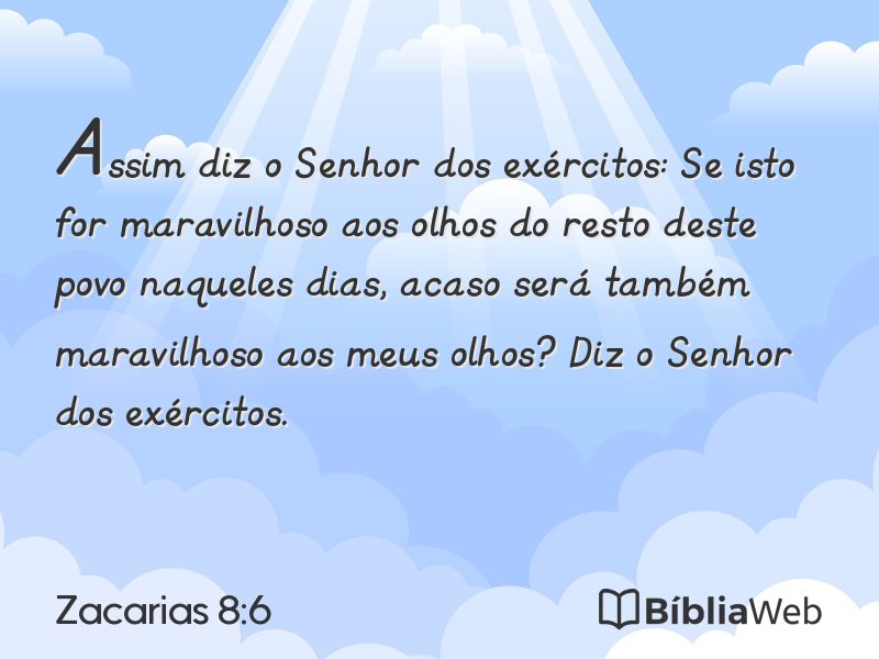 Zacarias 8:6 em imagem para compartilhar