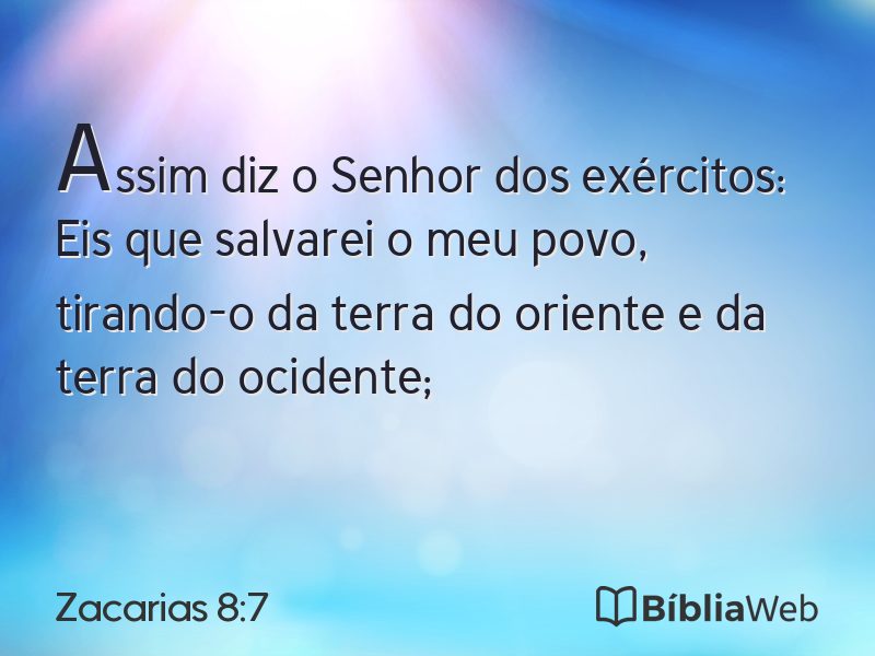 Zacarias 8:7 em imagem para compartilhar