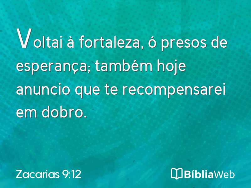 Zacarias 9:12 em imagem para compartilhar