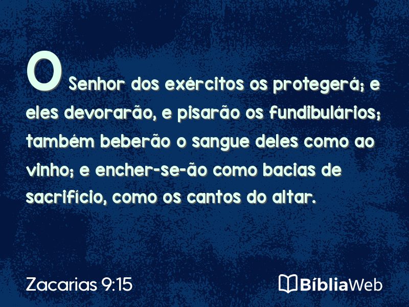 Zacarias 9:15 em imagem para compartilhar