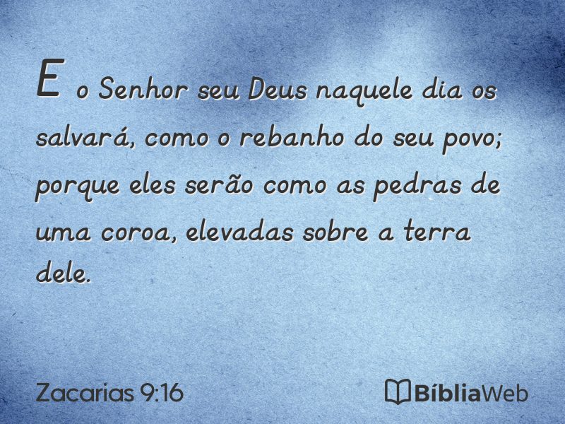 Zacarias 9:16 em imagem para compartilhar
