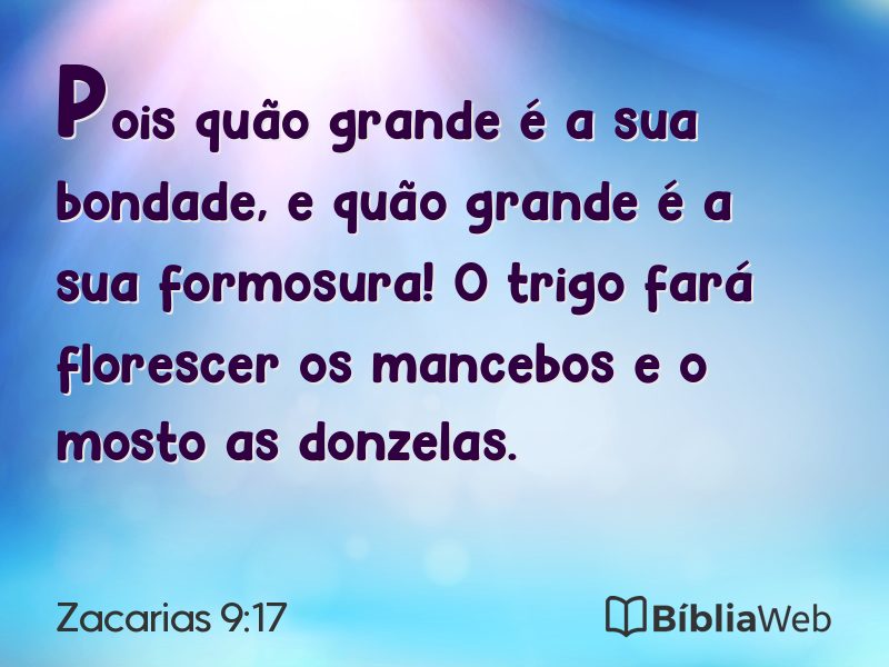 Zacarias 9:17 em imagem para compartilhar