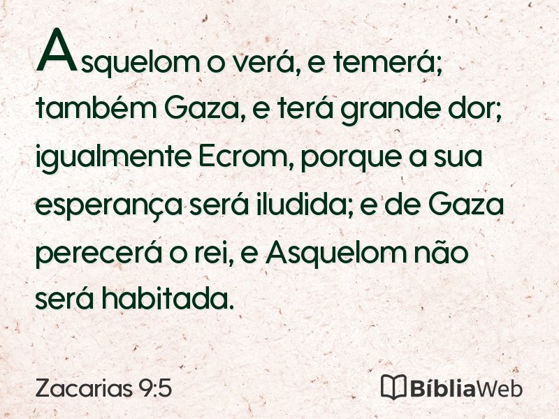 Zacarias 9:5 em imagem para compartilhar