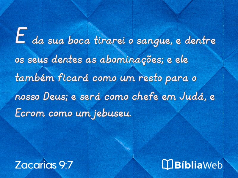 Zacarias 9:7 em imagem para compartilhar