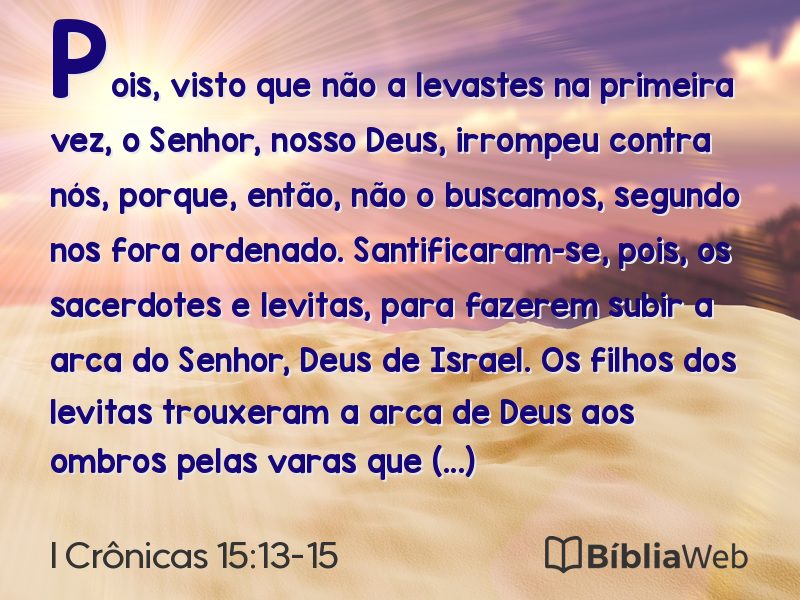 I Crônicas 15:13-15 em imagem para compartilhar