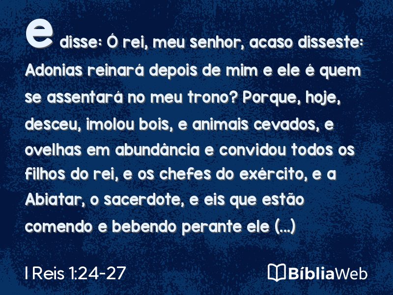 I Reis 1:24-27 em imagem para compartilhar