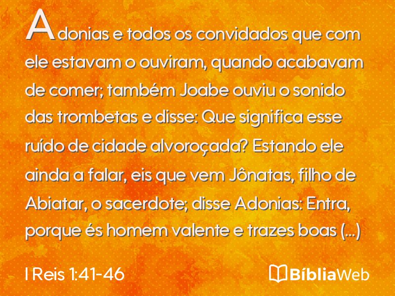 I Reis 1:41-46 em imagem para compartilhar