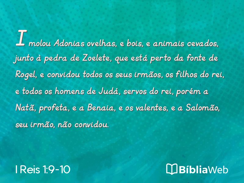 I Reis 1:9-10 em imagem para compartilhar
