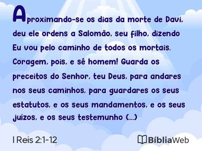 I Reis 2:1-12 em imagem para compartilhar