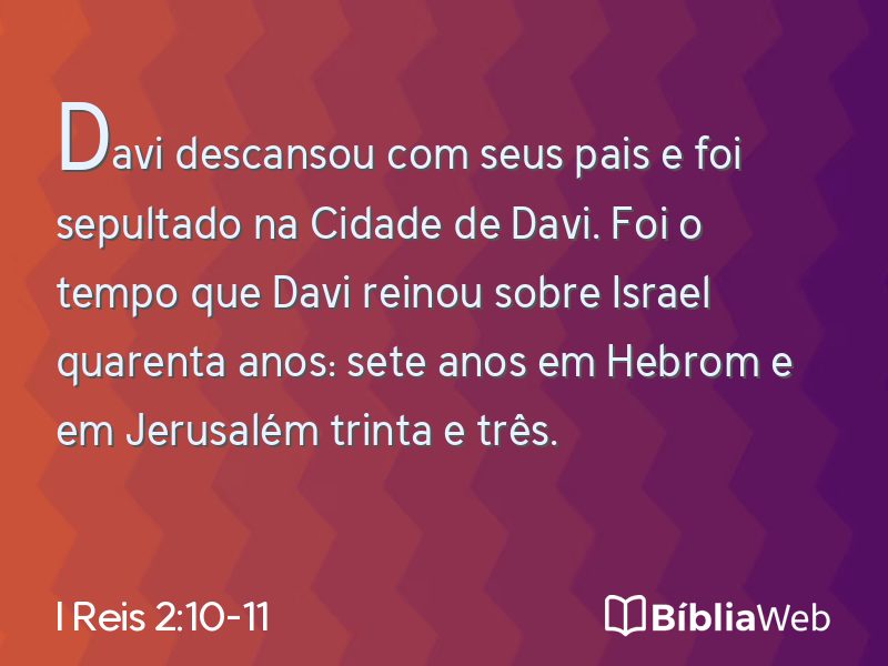 I Reis 2:10-11 em imagem para compartilhar