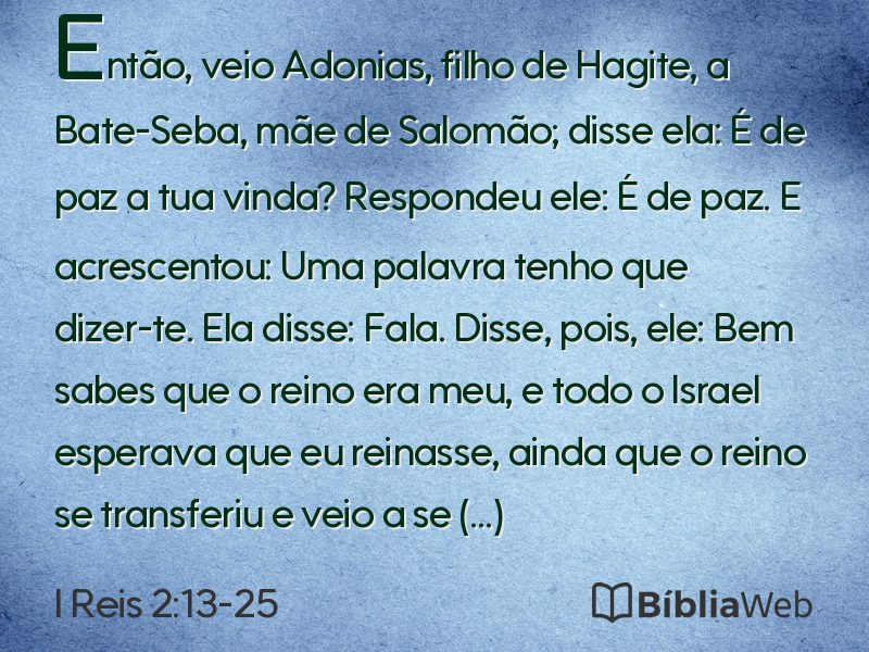 I Reis 2:13-25 em imagem para compartilhar