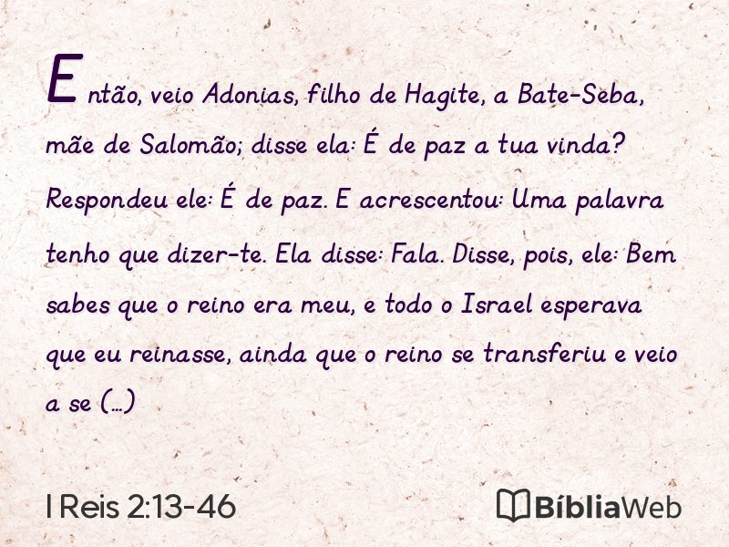 I Reis 2:13-46 em imagem para compartilhar