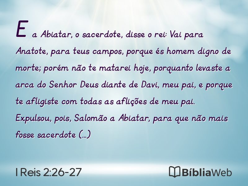I Reis 2:26-27 em imagem para compartilhar