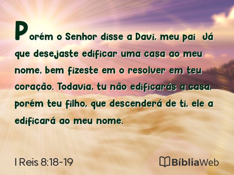 I Reis 8:18-19 em imagem para compartilhar