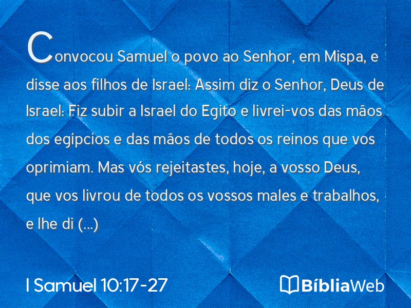 I Samuel 10:17-27 em imagem para compartilhar