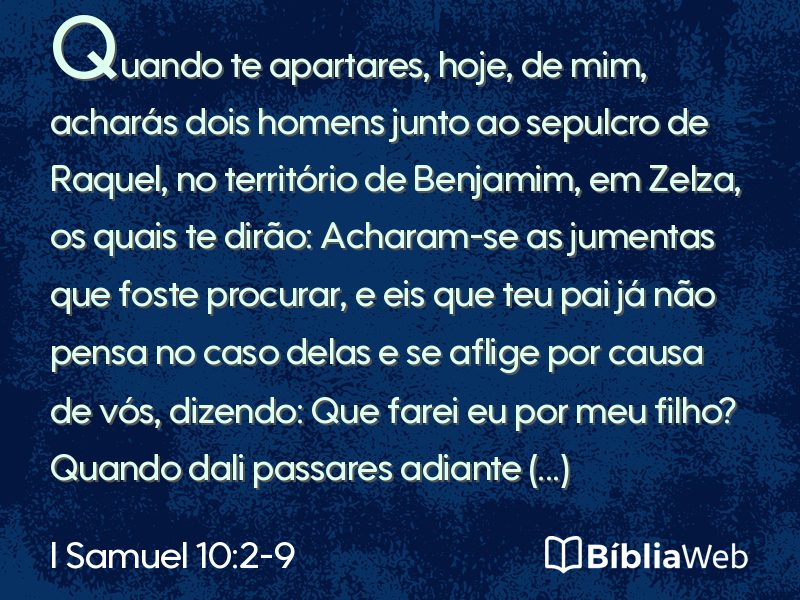 I Samuel 10:2-9 em imagem para compartilhar