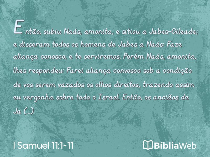 I Samuel 11:1-11 em imagem para compartilhar