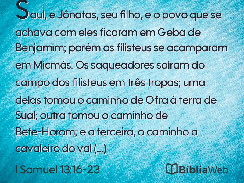 I Samuel 13:16-23 em imagem para compartilhar