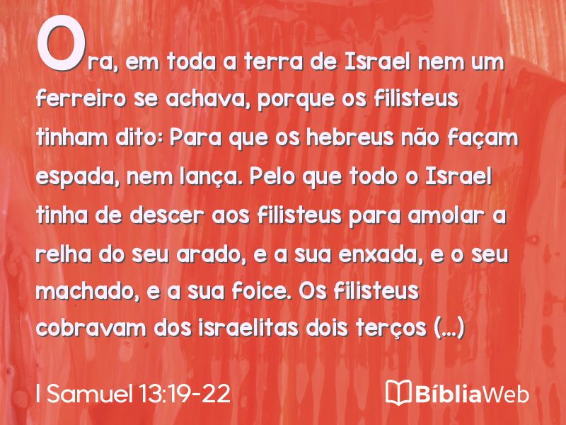 I Samuel 13:19-22 em imagem para compartilhar