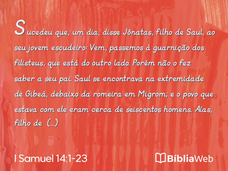 I Samuel 14:1-23 em imagem para compartilhar
