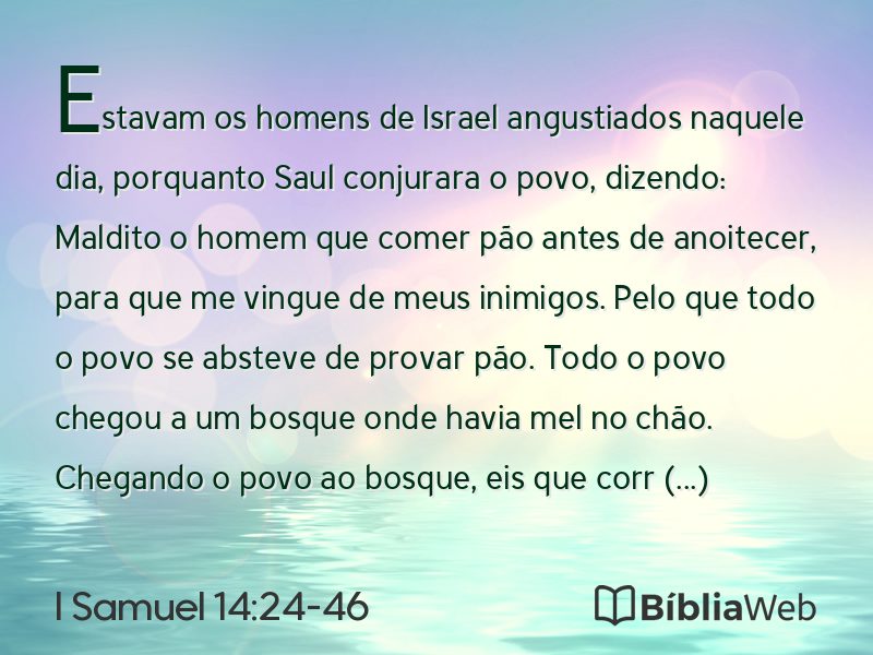 I Samuel 14:24-46 em imagem para compartilhar
