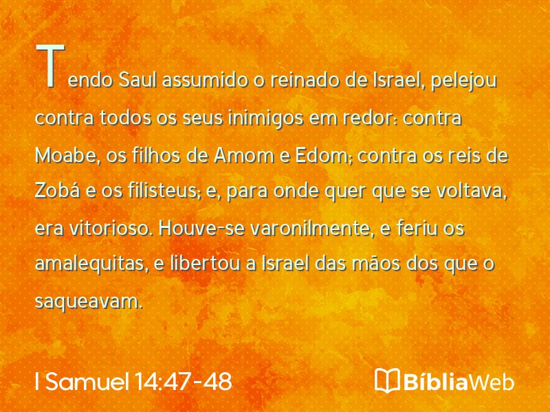 I Samuel 14:47-48 em imagem para compartilhar