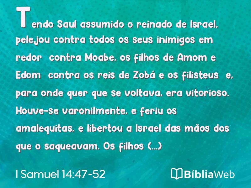 I Samuel 14:47-52 em imagem para compartilhar