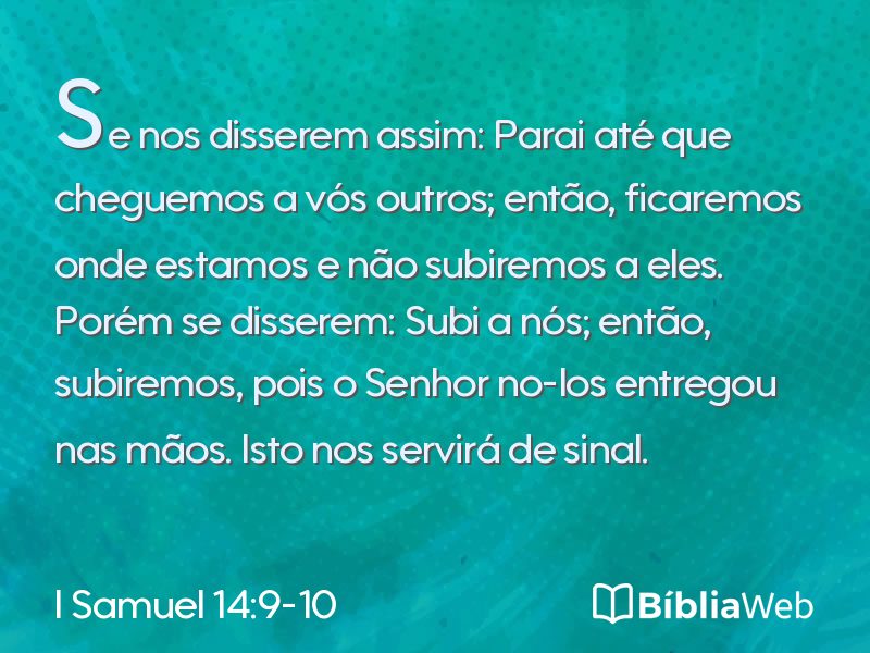 I Samuel 14:9-10 em imagem para compartilhar