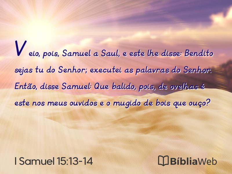 I Samuel 15:13-14 em imagem para compartilhar