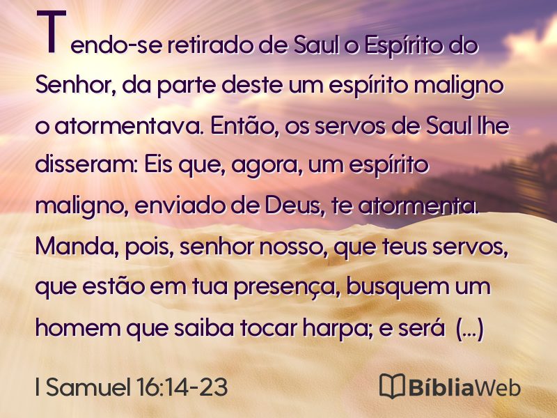 I Samuel 16:14-23 em imagem para compartilhar