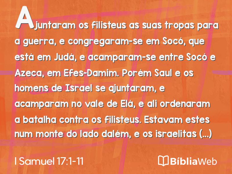 I Samuel 17:1-11 em imagem para compartilhar