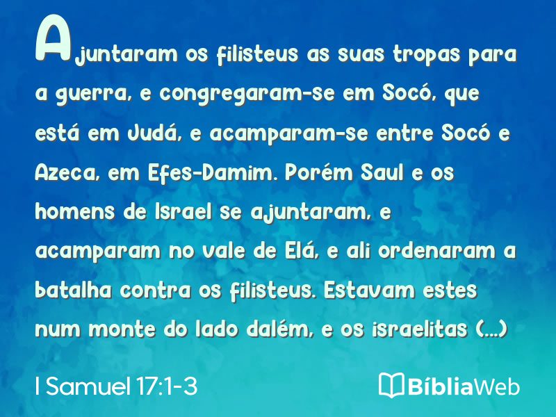 I Samuel 17:1-3 em imagem para compartilhar