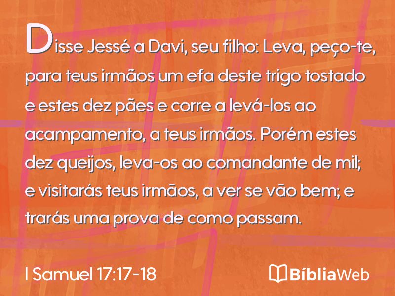 I Samuel 17:17-18 em imagem para compartilhar