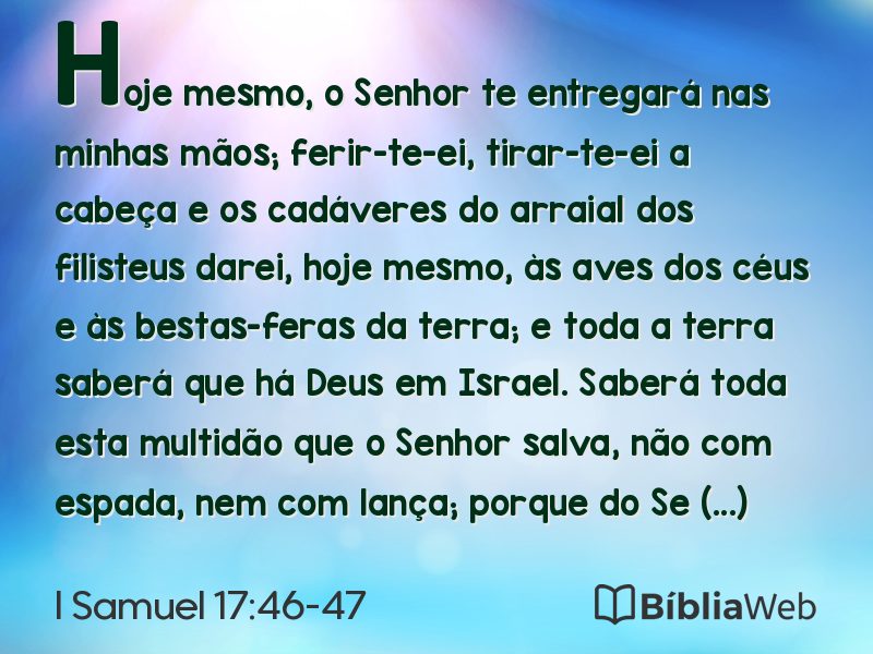 I Samuel 17:46-47 em imagem para compartilhar