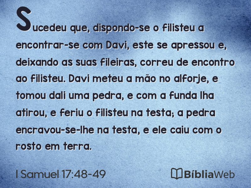 I Samuel 17:48-49 em imagem para compartilhar
