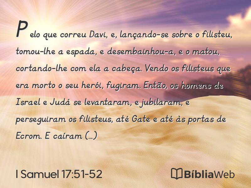 I Samuel 17:51-52 em imagem para compartilhar